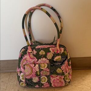 Floral Quilted Vera Bradley Women's Bowler Bag - Pink and Green